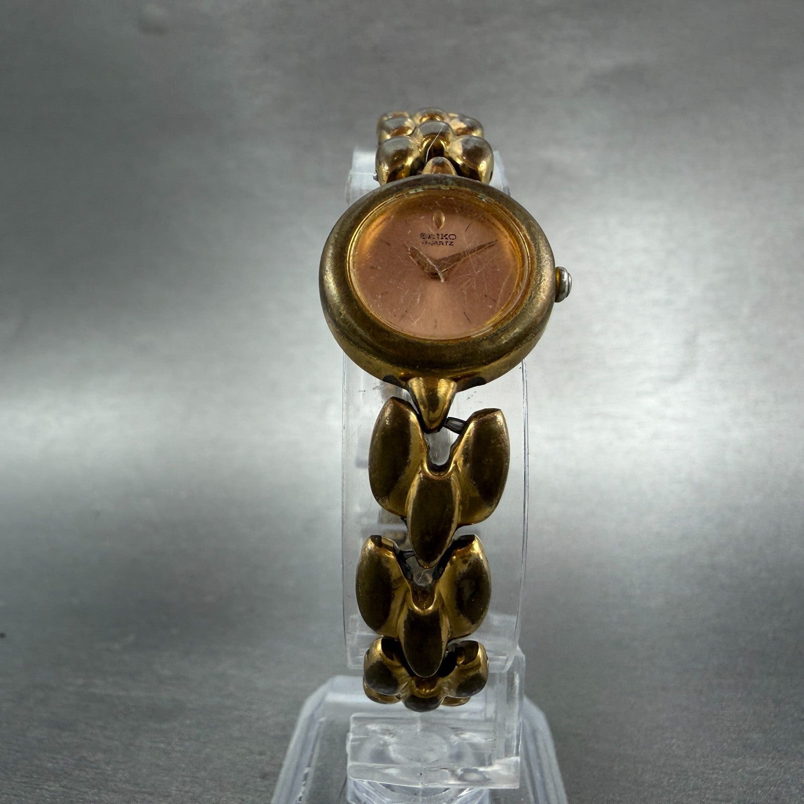 Seiko Watch Women 19mm Pink Dial Gold Tone Round 4N00-1138 New Battery Vintage5