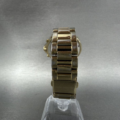 Michael kors Chronograph Watch Women 38mm Champagne Dial Gold Tone Date New Batt7