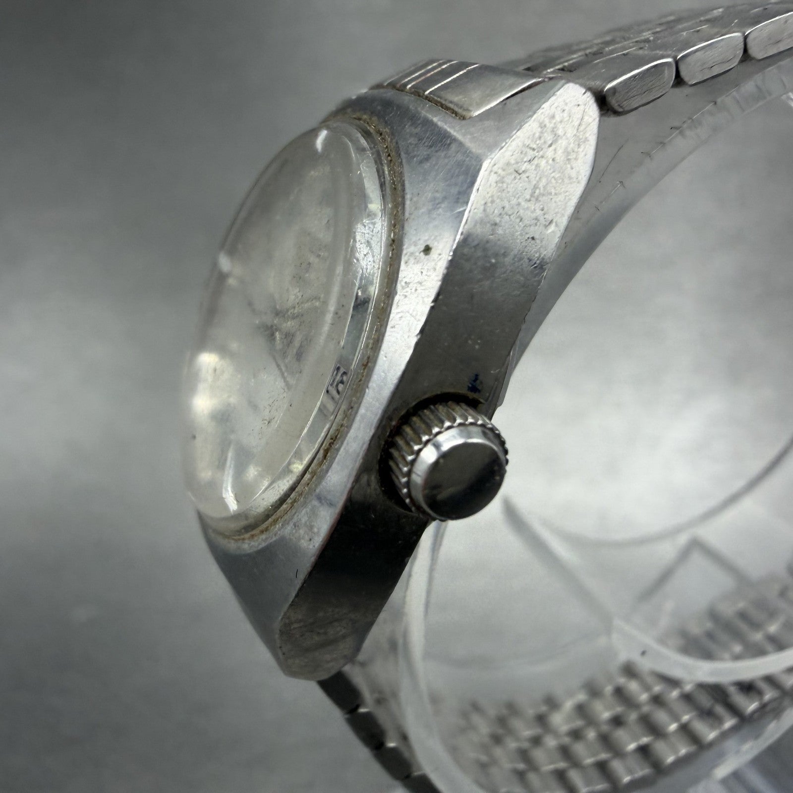 Seiko 5 Automatic Watch Women 25mm Silver Dial Steel Daydate 2906-0140 PARTS3
