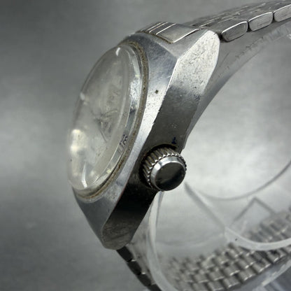 Seiko 5 Automatic Watch Women 25mm Silver Dial Steel Daydate 2906-0140 PARTS3