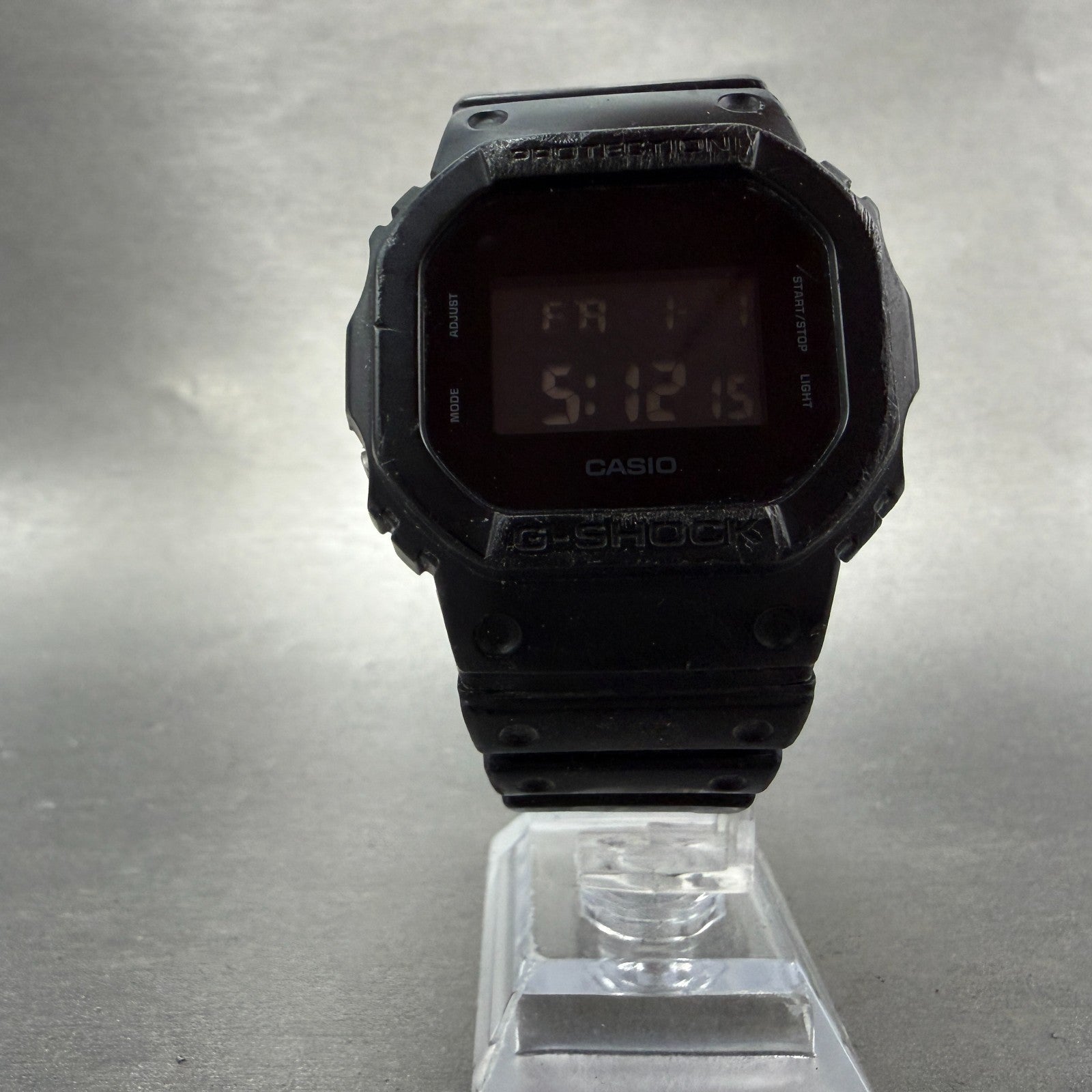 Casio G-Shock DW-5600BB Watch Men 43mm Digital Black Tone Octagon New Battery TH5