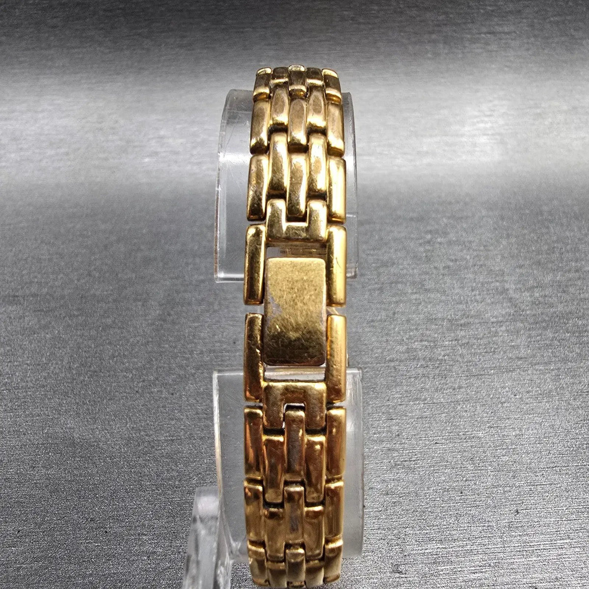 Seiko Half Moon Watch Women 14mm Black Dial Gold Diamonds Asymmetrical New Batt7