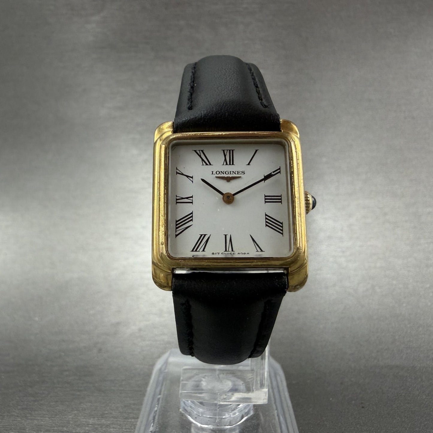 Longines Tank Watch Women 23mm White Dial Gold Plated Rectangle Manual Wind Runs5