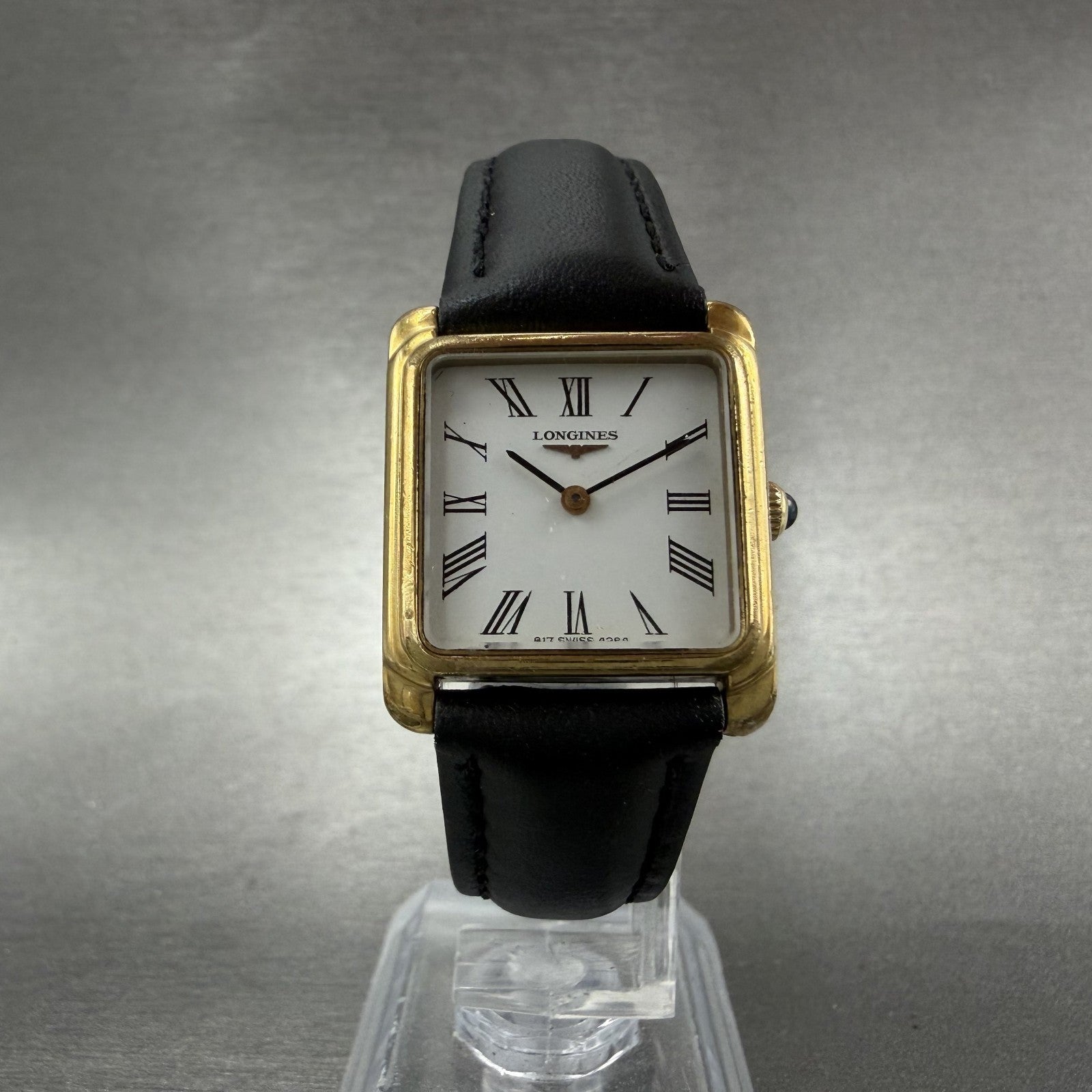 Longines Tank Watch Women 23mm White Dial Gold Plated Rectangle Manual Wind Runs5