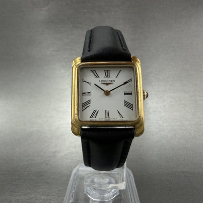 Longines Tank Watch Women 23mm White Dial Gold Plated Rectangle Manual Wind Runs5
