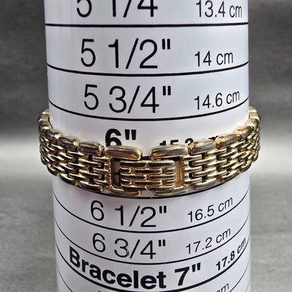 Seiko Exceline Watch Women 21mm White Dial Gold Tone Gemmed 4N20-0640 New Batt9