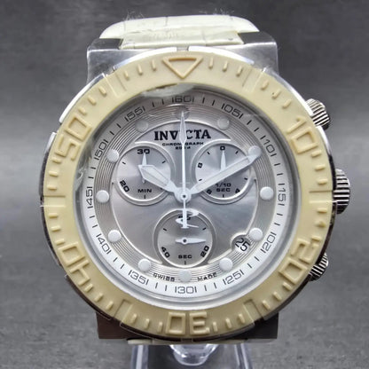 Invicta Reserve Chronograph Dive Watch Men 46mm Silver Dial Steel 10928 New Batt0