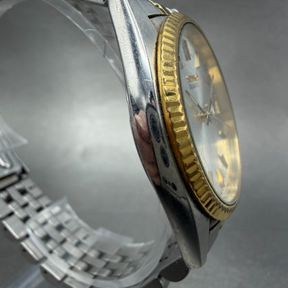 Seiko President Watch Men 36mm Silver Dial Two Tone Daydate SGF204 New Batt 93BD3