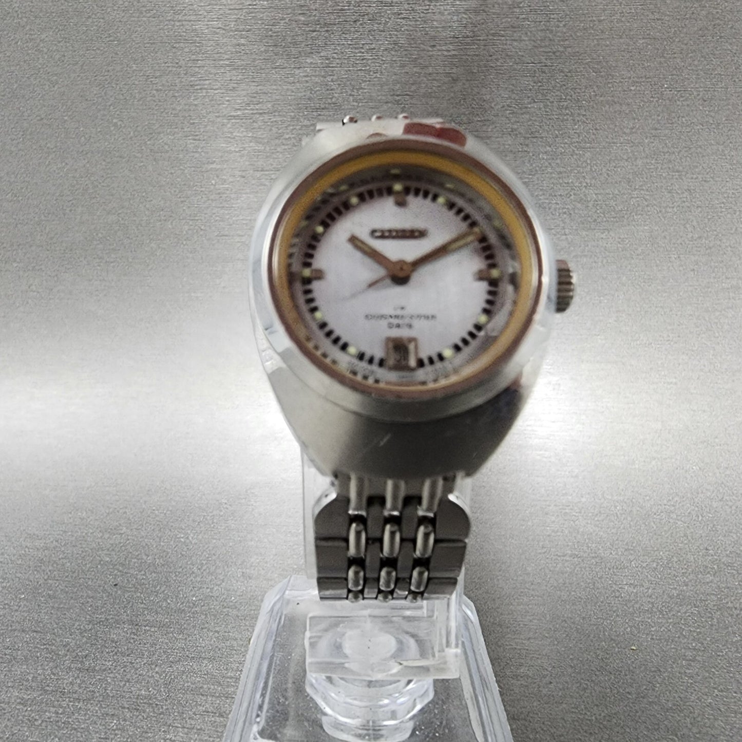 Citizen Cosmostar Watch Women 24mm Gray Dial Silver Tone Date Manual E10633-K