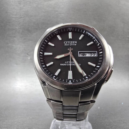 Citizen Eco-Drive Attesa Watch Men 37mm Black Dial Titanium H100-T010431 PARTS!!6