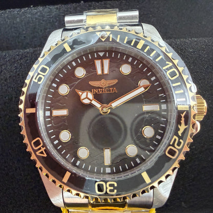 Invicta Pro Diver Watch Men 43mm Black Dial Two Tone Bracelet Round 497061