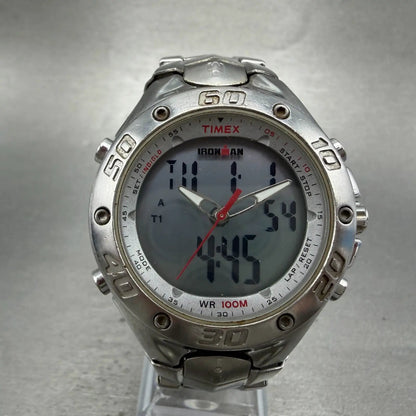 Timex Expedition Watch Men 42mm Steel Ana Digi Alarm Chrono Round T56371 NewBatt0