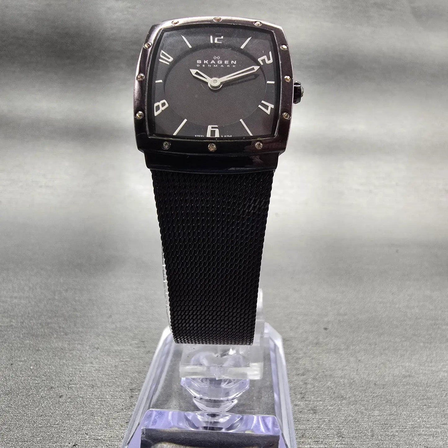 Skagen Watch Women 23mm MOP Dial Brown Tone Gemmed Rectangle 396XXSM New Battery5