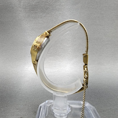 Seiko Watch Women 22mm Champagne Dial Gold Tone Oval Manual 11047140 Runs6