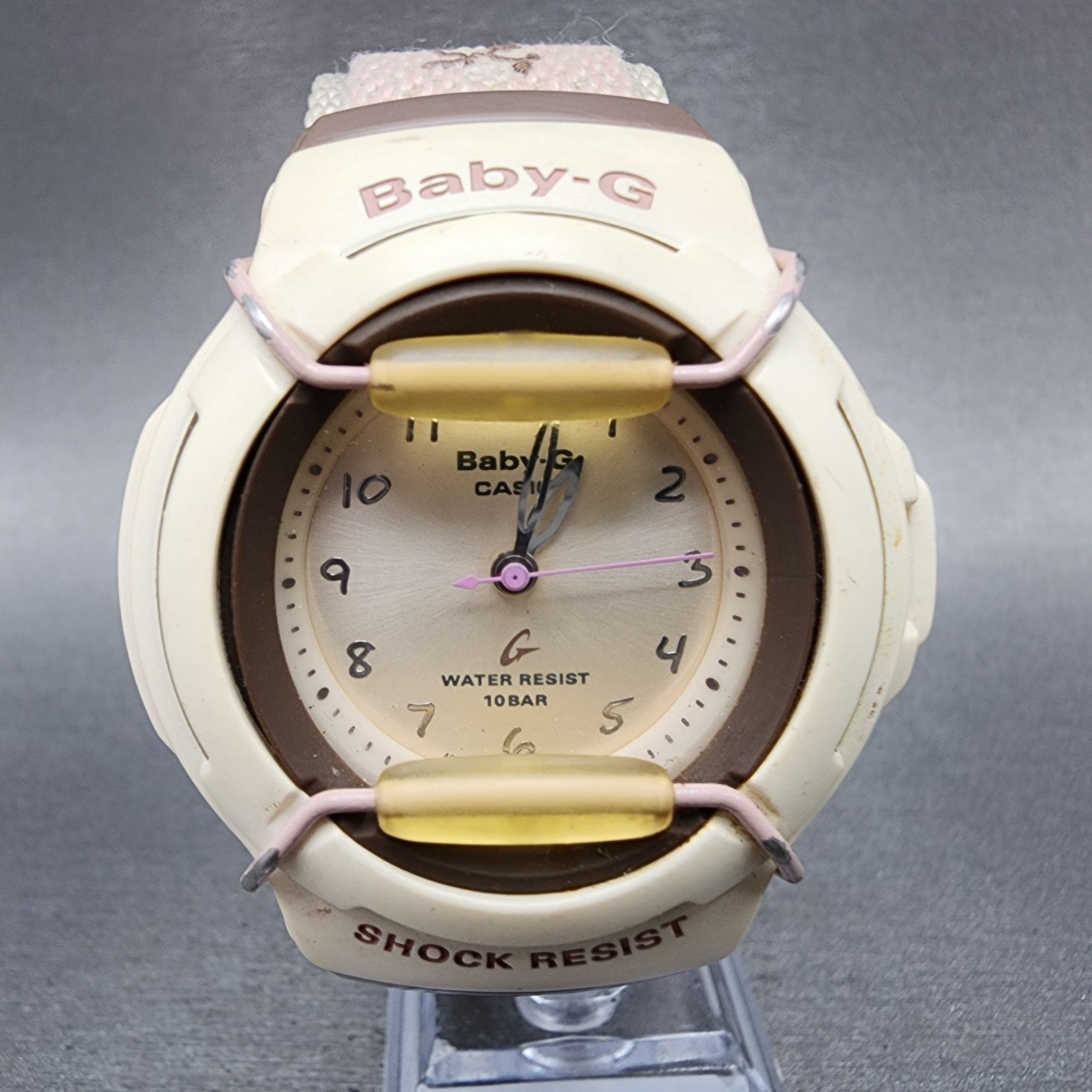 Casio BabyG BG31 Watch Women 40mm Cream Dial Brown Tone Round New Battery0