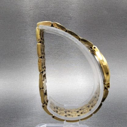 Seiko Watch Women 22mm Black Dial Gold Tone Round 1N000A99 CRACKED New Battery8