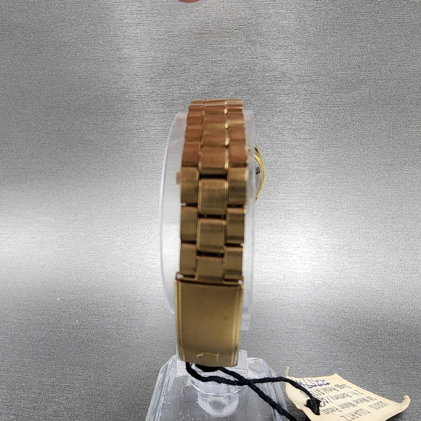 Pulsar President Watch Women 24mm Gold Dial Gold Tone Daydate Round NewBat NOS A8