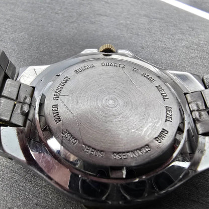 Bulova Marine Star Dive Watch Men 36mm Gray Dial Two Tone Date 90B57 PARTS12