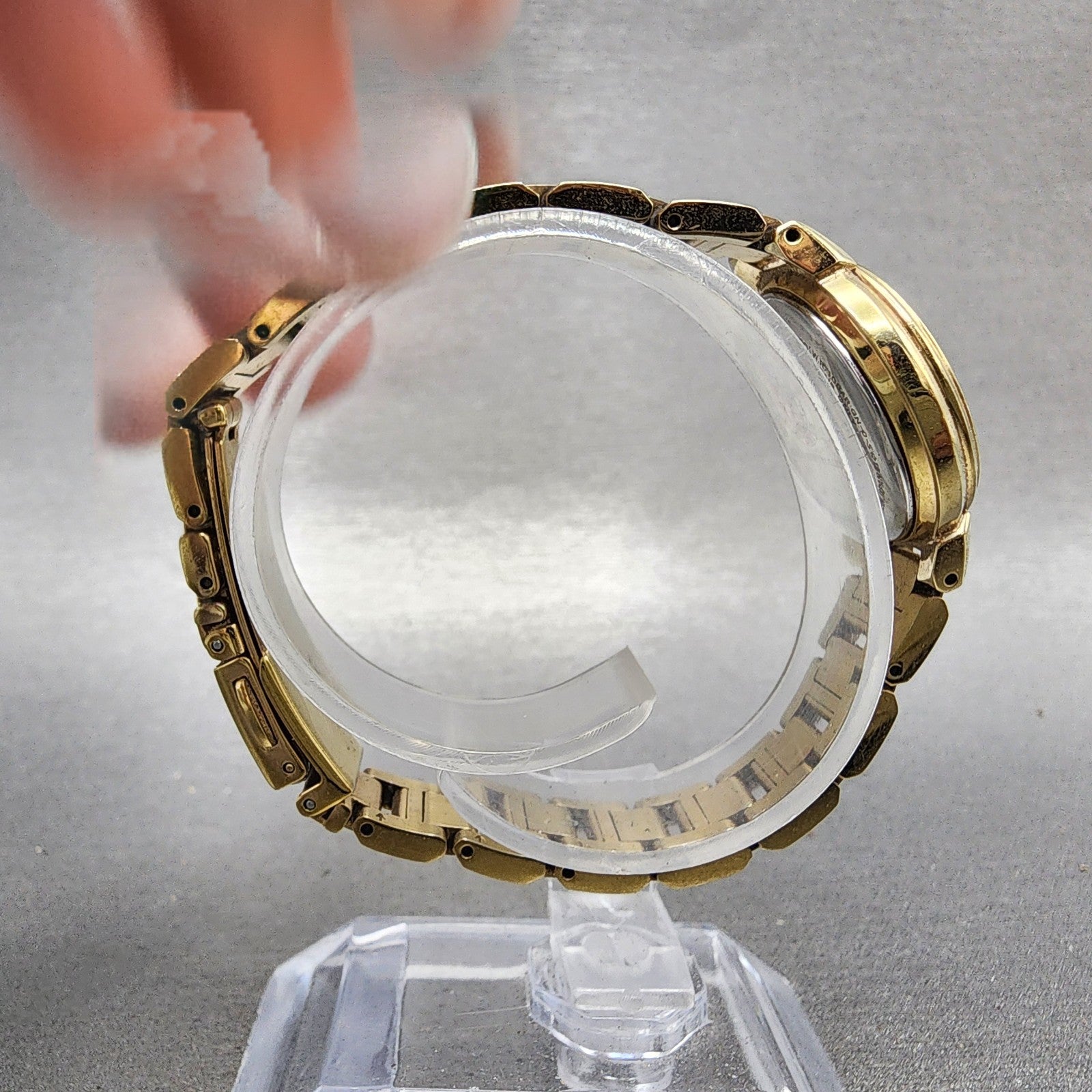 Citizen EcoDrive Xc Watch Women 25mm Pink Dial Gold Tone Runs H058T0165619