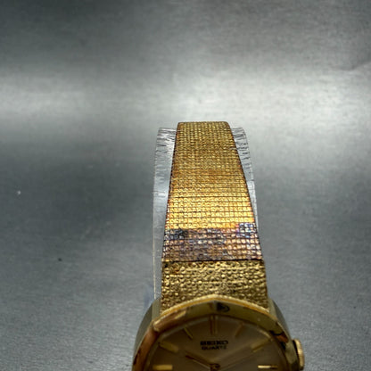 Seiko Watch Women 22mm Champagne Dial Gold Tone Octagon 16-5890 New Battery VTG4