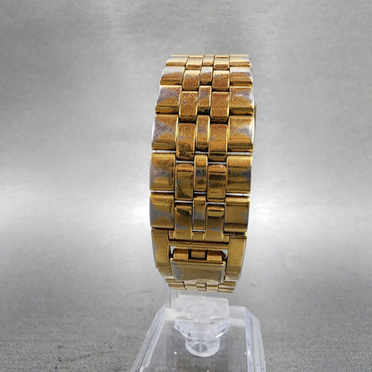 Pulsar Tank Watch Men 27mm White Dial Gold Tone Date Rectangle VX32X154 New Bat7