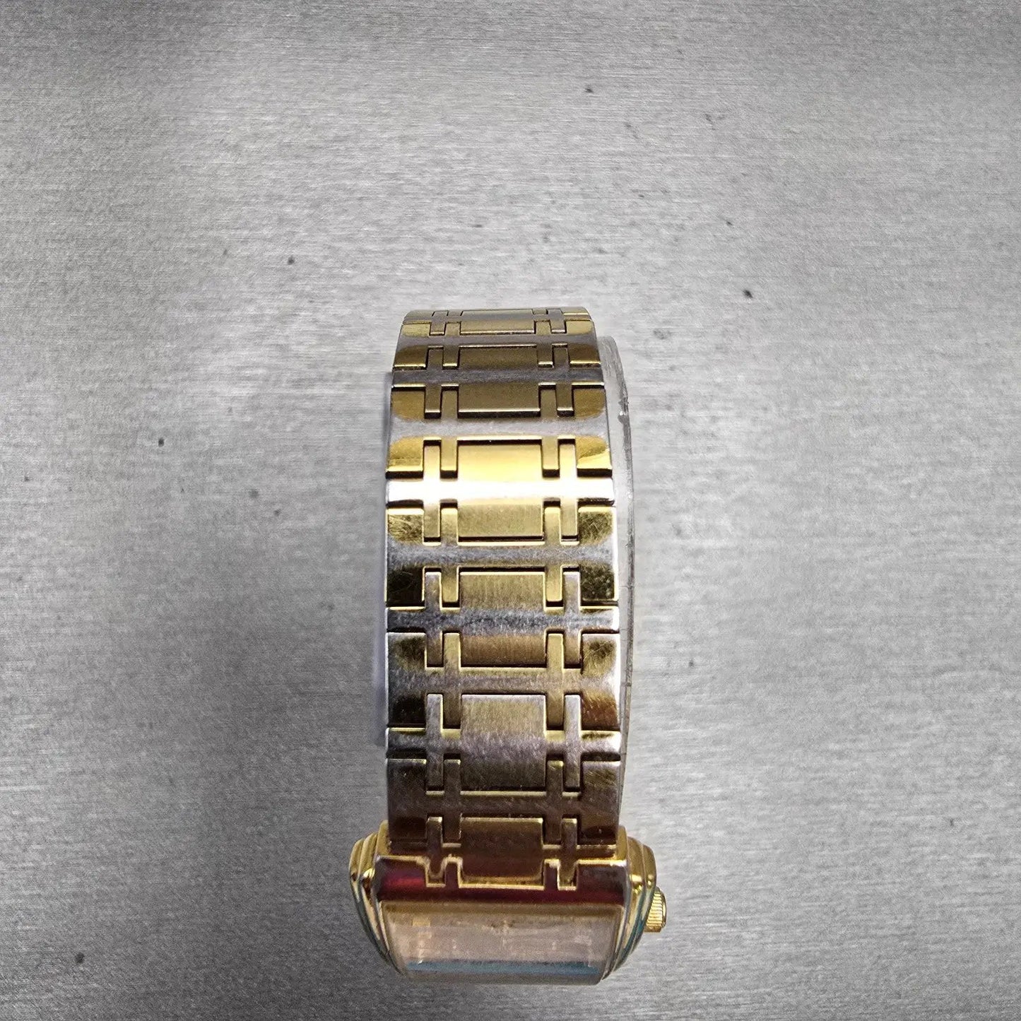 Bulova Watch Women 20mm Gold Dial Gold Tone Rectangle Vintage New Battery 97L444