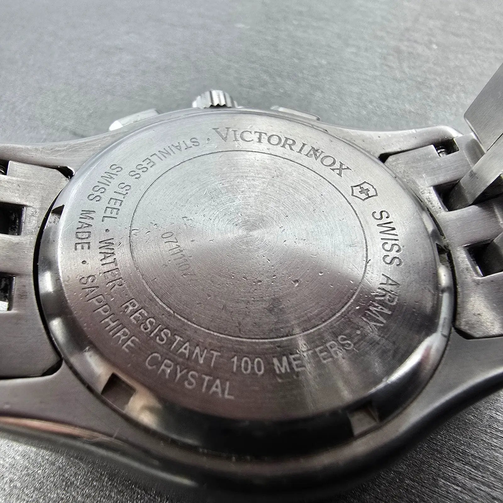 Victorinox Swiss Army Alliance Chronograph Watch Men 40mm Black Dial Steel Runs9