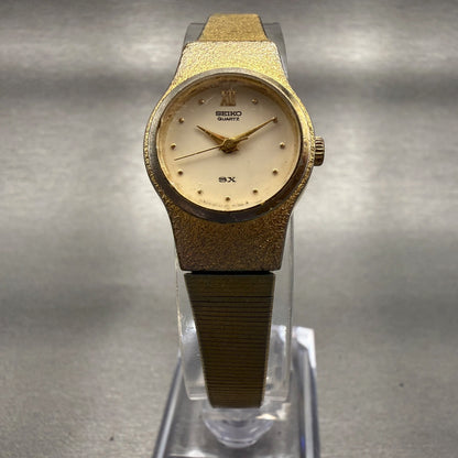 Seiko SX Watch Women 20mm Champagne Dial Gold Tone Round 8Y21-0020 New Battery5