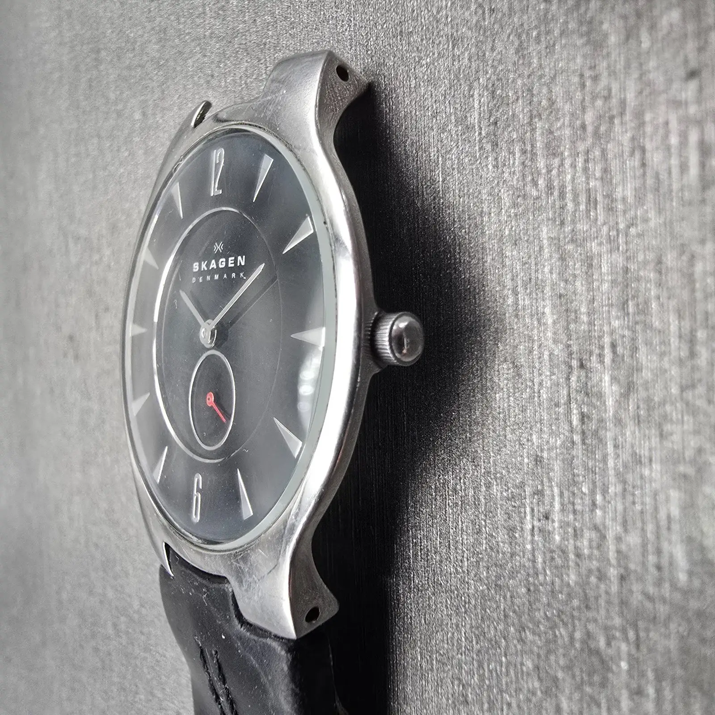 Skagen Denmark Watch Men 34mm Black Dial Silver Tone Round 433LSLB New Battery4