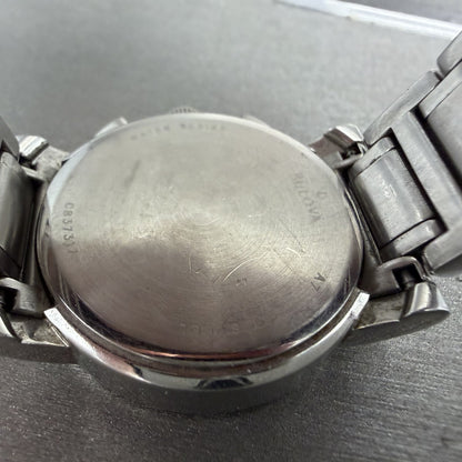 Bulova Chronograph Watch Women 30mm Black Dial Silver Tone 96R44 New Battery9