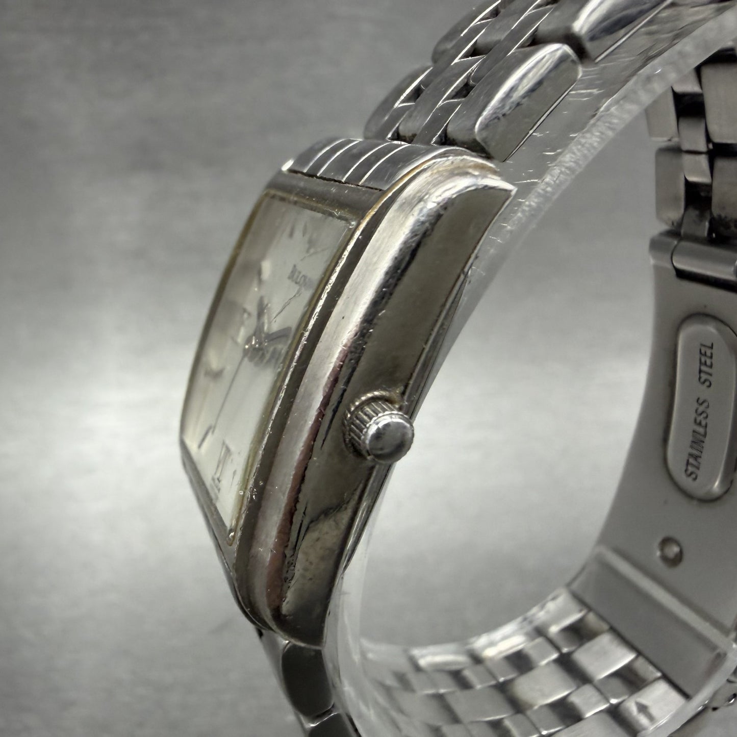 Bulova Tank Watch Women 22mm White Dial Silver Tone Rectangle 96L006 New Battery2