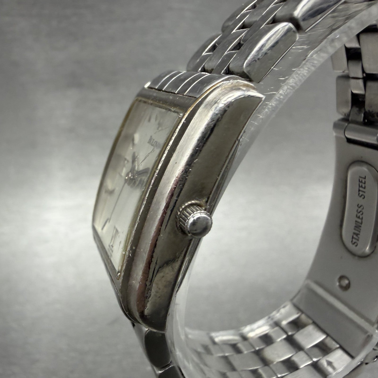 Bulova Tank Watch Women 22mm White Dial Silver Tone Rectangle 96L006 New Battery2