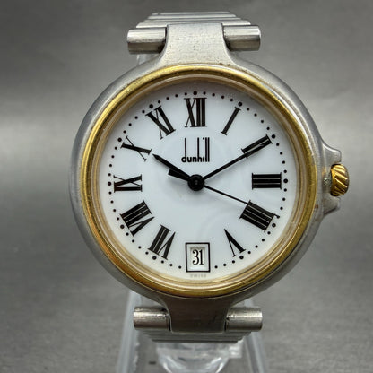 Dunhill Millennium Watch Men 32mm White Dial Two Tone Date Round New Battery0