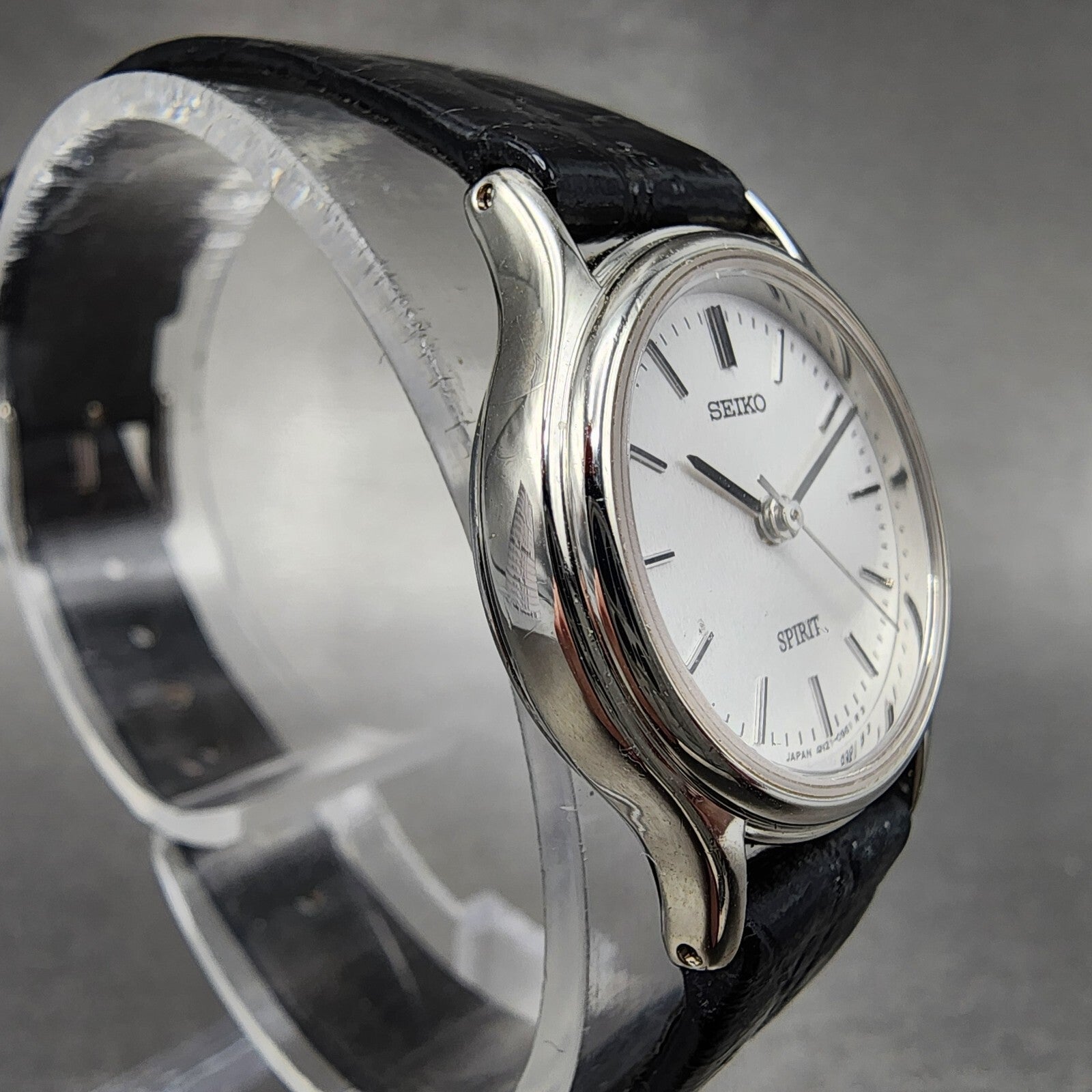 Seiko Spirt Watch Women 24mm White Dial Silver Tone Round 4n210450 New Battery3