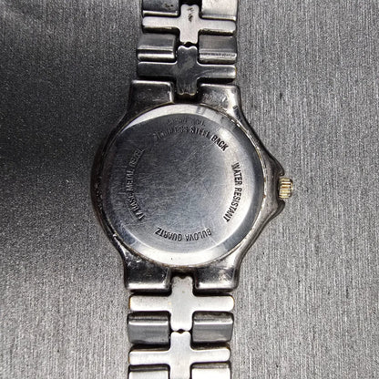 Bulova Watch Women 25mm White Dial Two Tone Date Round 98M36 New Battery JP2310