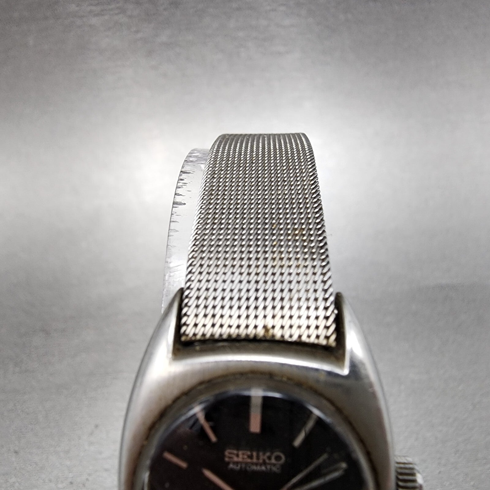 Seiko Automatic Watch Women 22mm Black Dial Silver Tone Daydate 27067010 Runs4