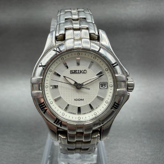 Seiko Dive Watch Women 26mm White Dial Silver Tone Date 7N82-0DP0 New Battery0