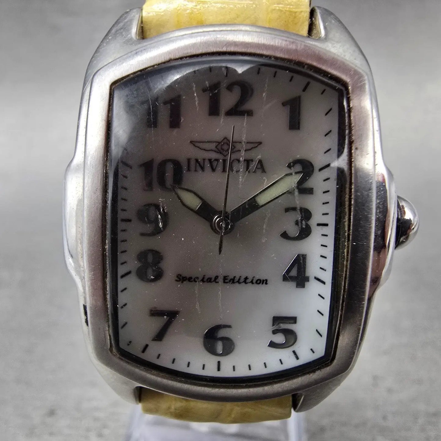 Invicta Lupah Watch Women 29mm MOP Dial Silver Tone Rectangle 19778 New Battery1