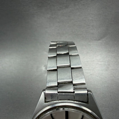 Seiko SQ Watch Men 35mm White Dial Silver Tone Daydate Round 7123-8429 New Batt4
