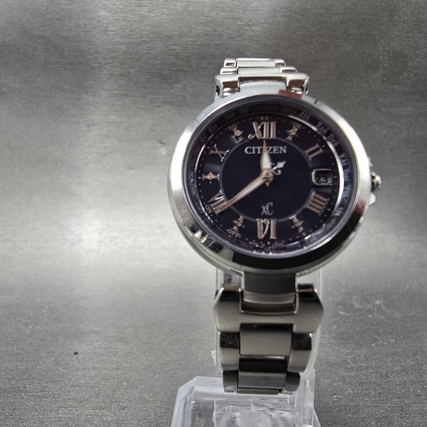 Citizen XC Solar Watch Women 28mm Blue Dial Steel Date Atomic H240-T019072 PARTS6