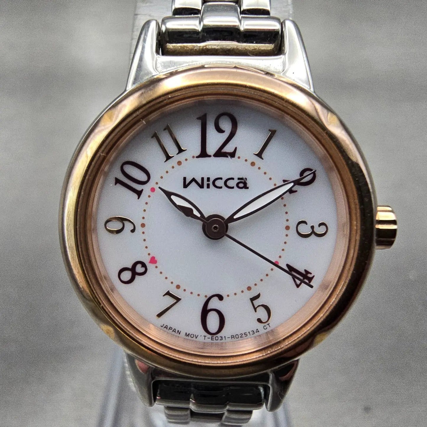 Citizen Wicca Solar Watch Women 24mm White Dial Two Tone Round E031-R010301 Runs1