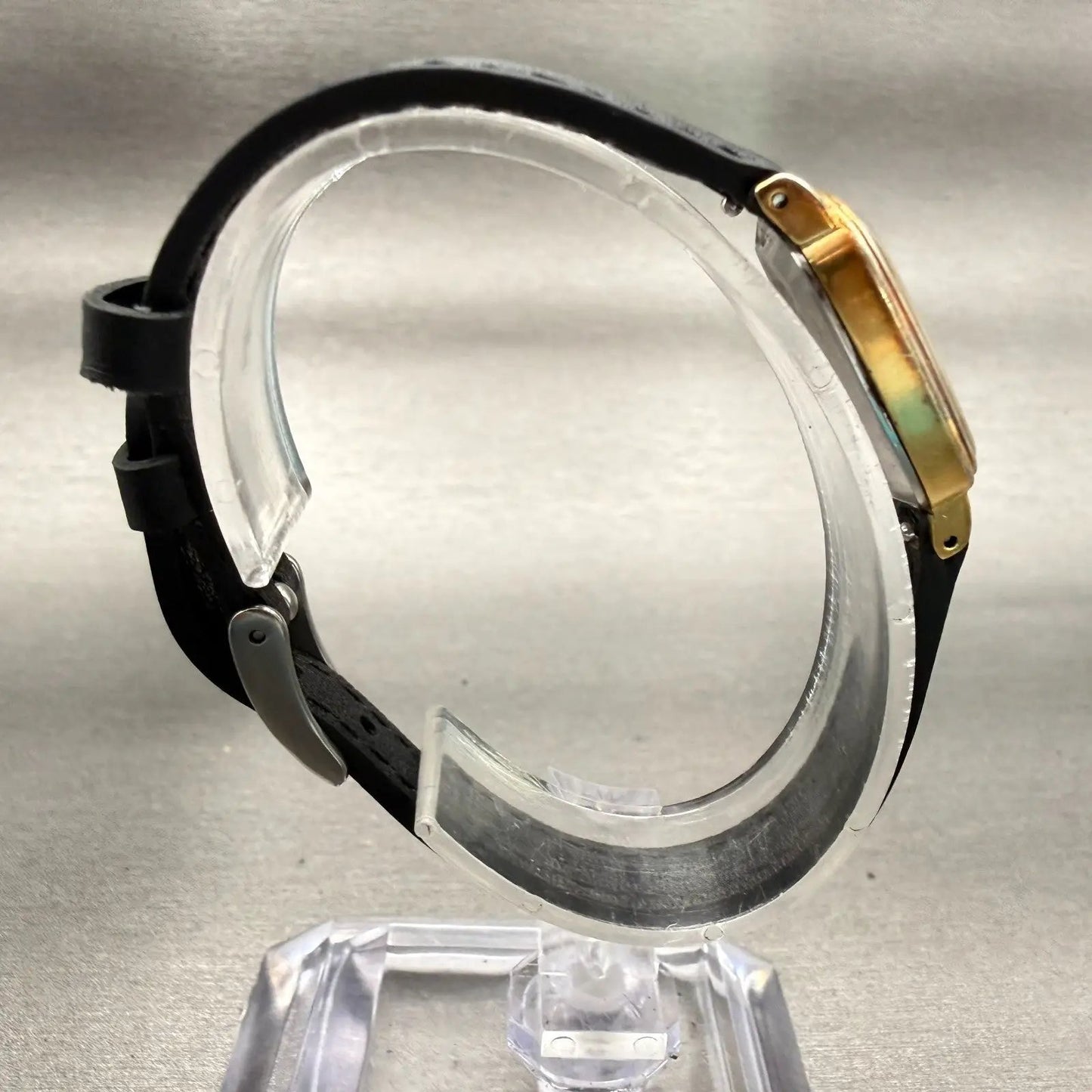 Seiko Watch Women 15mm Champagne Dial Gold Tone Rectangle 1320-5539 New Battery8