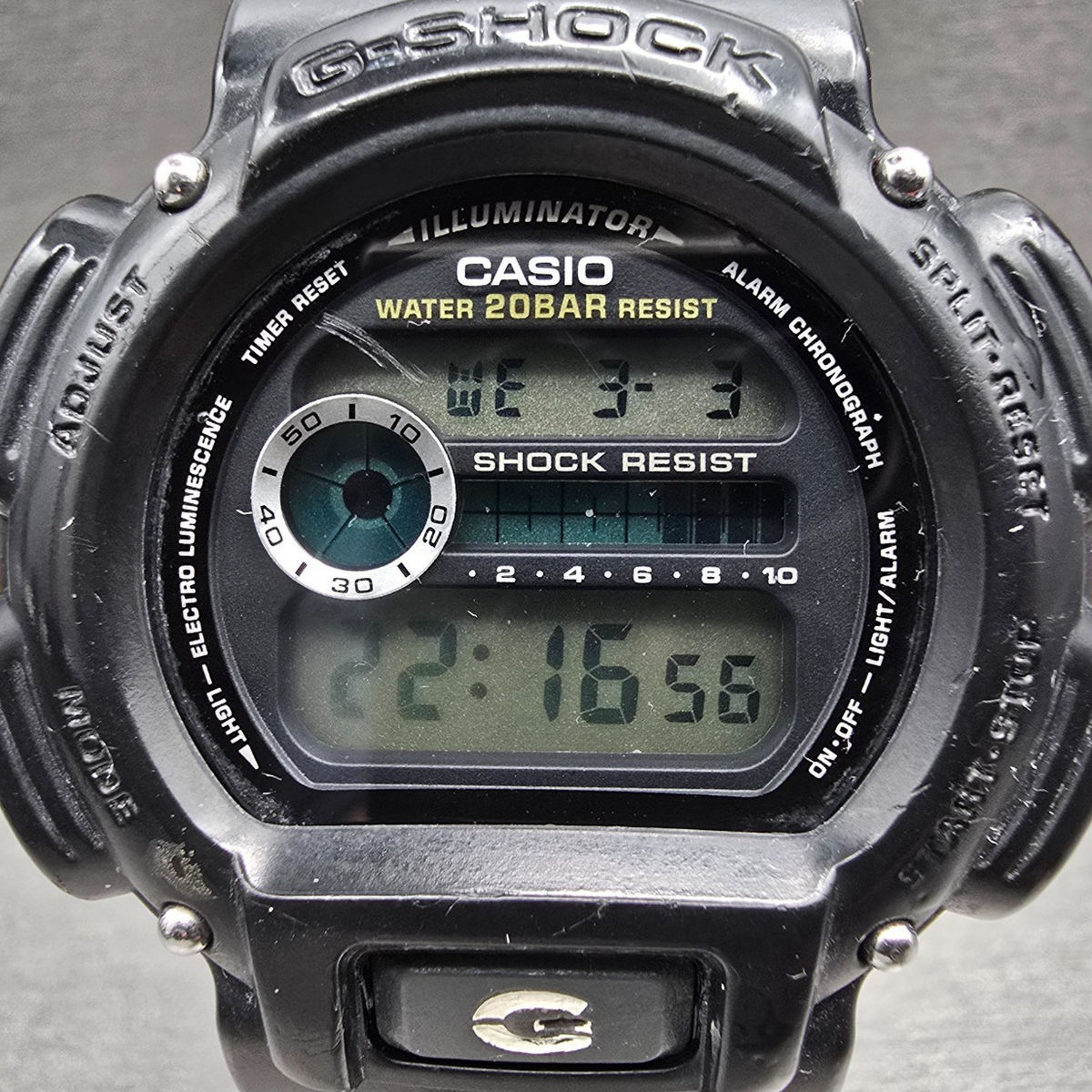 Casio G-Shock DW-9052V Watch Men 48mm Black Chrono Alarm Round READ! New Battery1
