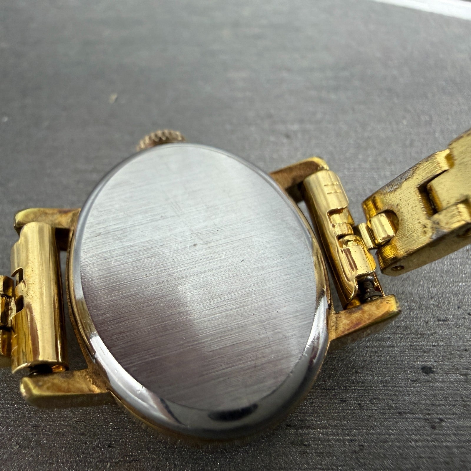 Tissot Watch Women 23mm Gold Dial Gold Plated Manual Wind Runs Oval PARTS!!!!!!!9
