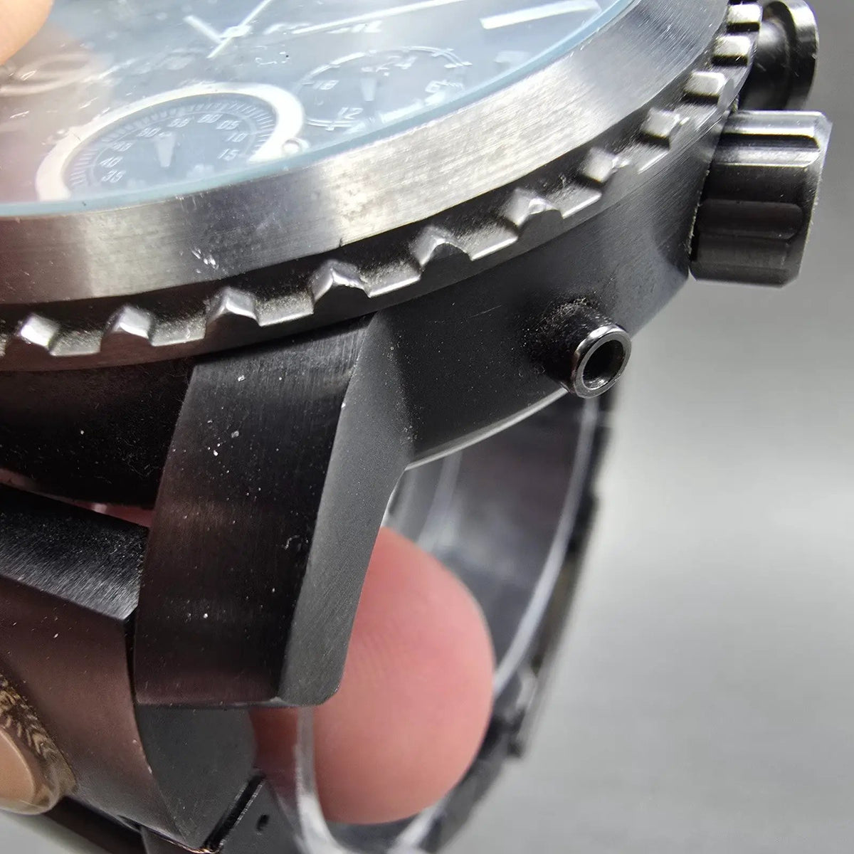 Fossil Chronograph Watch Men 50mm Black Dial Black Tone READ!!!!! JR-1252 NewBat4