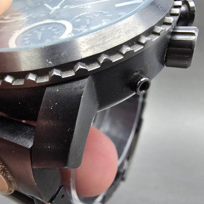 Fossil Chronograph Watch Men 50mm Black Dial Black Tone READ!!!!! JR-1252 NewBat4