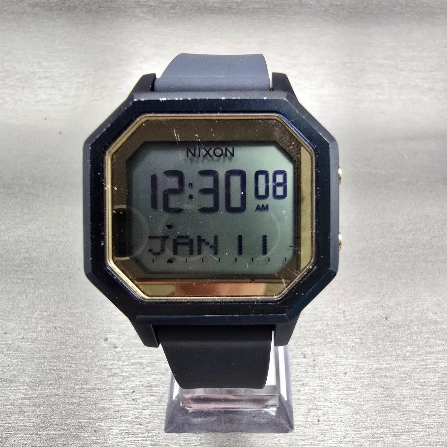 Nixon The Siren SS Digital Watch Men 36mm Blue Gold Tide Chrono Timer New Batt0