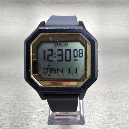 Nixon The Siren SS Digital Watch Men 36mm Blue Gold Tide Chrono Timer New Batt0