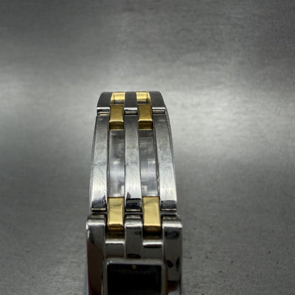 Movado Esperanza Tank Watch Women 14mm Black Dial Two Tone Rectangle New Battery4