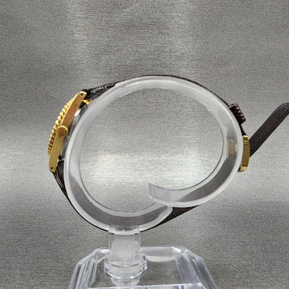 Seiko Watch Women 20mm Black Dial Gold Oval 14007170 New Battery6